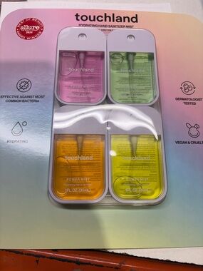 Touchland Hydrating Hand Sanitizer Mist 4-Pack - Pink, Green, Orange, Yellow